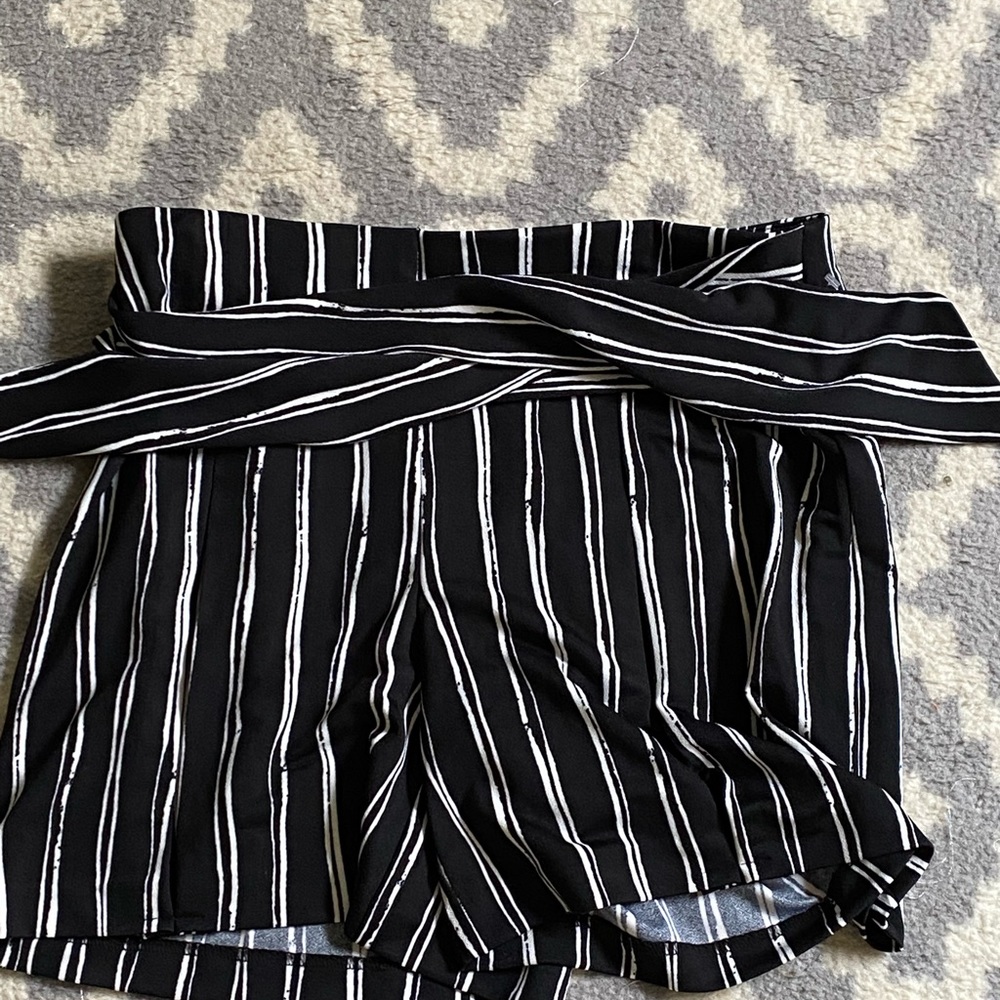 Black and white stripped shorts, size 8